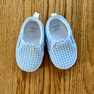 Janie and Jack Blue Checkered Kids Shoes